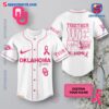 NCAA Oklahoma Sooners Together We Fight Breast Cancer Awareness Personalized Baseball Jersey