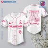 NCAA Oklahoma Sooners Together We Fight Breast Cancer Awareness Personalized Baseball Jersey a