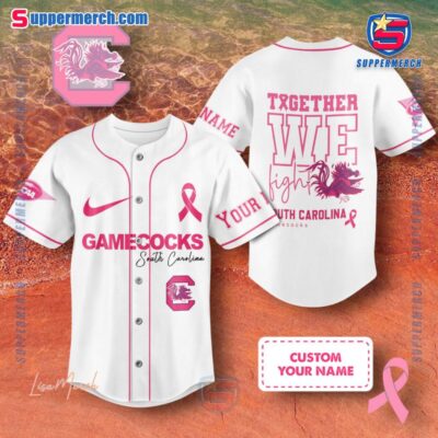 NCAA South Carolina Gamecocks Together We Fight Breast Cancer Awareness Personalized Baseball Jersey