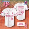 NCAA Texas A&m Aggies Together We Fight Breast Cancer Awareness Personalized Baseball Jersey
