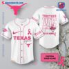 NCAA Texas Longhorns Together We Fight Breast Cancer Awareness Personalized Baseball Jersey