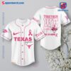NCAA Texas Longhorns Together We Fight Breast Cancer Awareness Personalized Baseball Jersey a