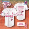 NFL Atlanta Falcons Together We Fight Breast Cancer Awareness Personalized Baseball Jersey
