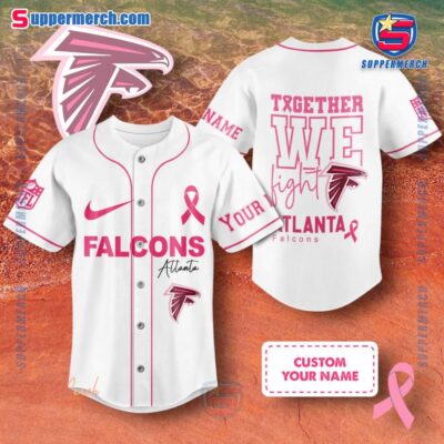 NFL Atlanta Falcons Together We Fight Breast Cancer Awareness Personalized Baseball Jersey