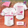 NFL Carolina Panthers Together We Fight Breast Cancer Awareness Personalized Baseball Jersey