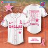 NFL Dallas Cowboys Together We Fight Breast Cancer Awareness Personalized Baseball Jersey
