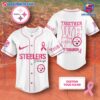 NFL Pittsburgh Steelers Together We Fight Breast Cancer Awareness Personalized Baseball Jersey