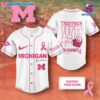 Ncaa Michigan Wolverines Together We Fight Breast Cancer Awareness Personalized Baseball Jersey