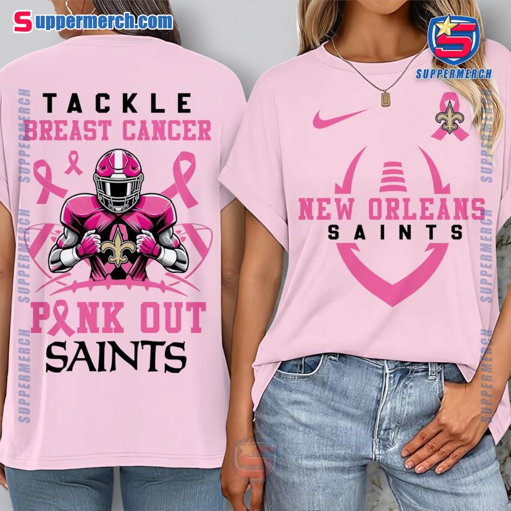 New Orleans Saints Tackle Breast Cancer Pink Out Saints Shirt a