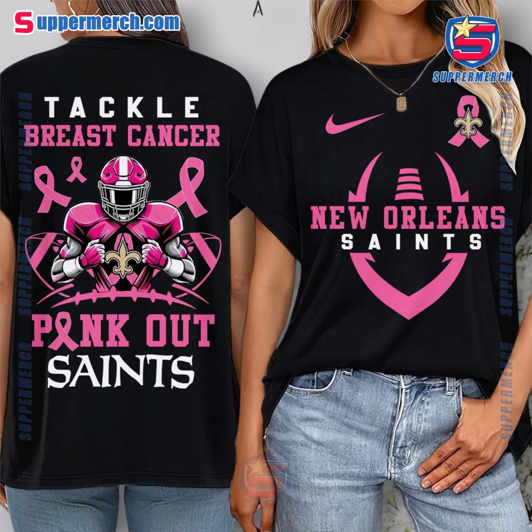 New Orleans Saints Tackle Breast Cancer Pink Out Saints Shirt b