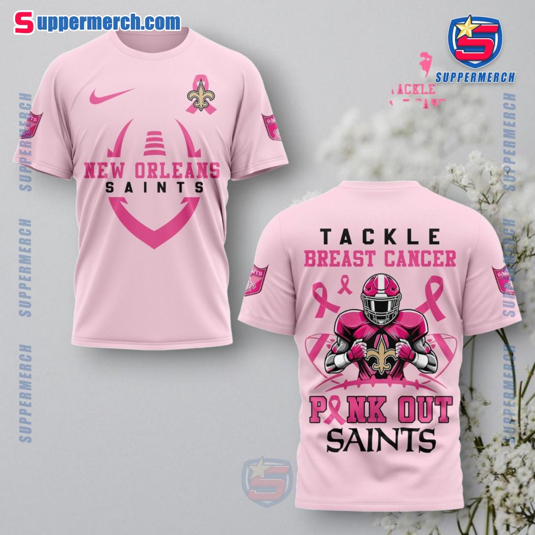 New Orleans Saints Tackle Breast Cancer Pink Out Saints Shirt x