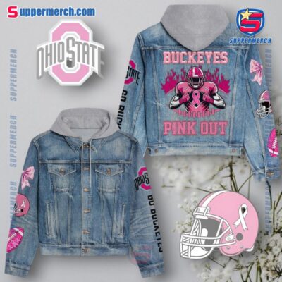 Ohio State Buckeyes Pink Out Breast Cancer Jean Hoodie Jacket