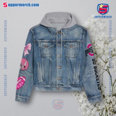 Ohio State Buckeyes Pink Out Breast Cancer Jean Hoodie Jacket a