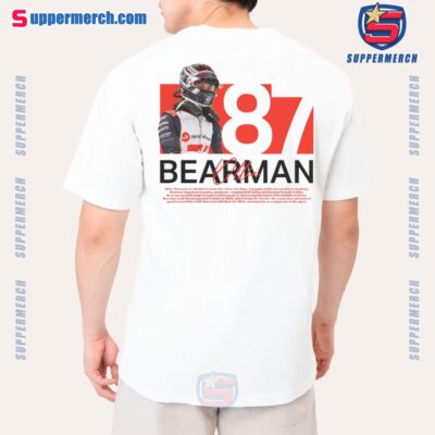 Ollie Bearman Racing Driver Number 87 Graphic Unisex T-shirt-a V734swe