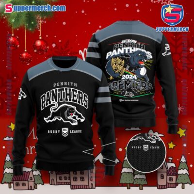 Penrith Panthers NRL Rugby League 4 In A Row 2024 Premiers Sweater vb2PVc8