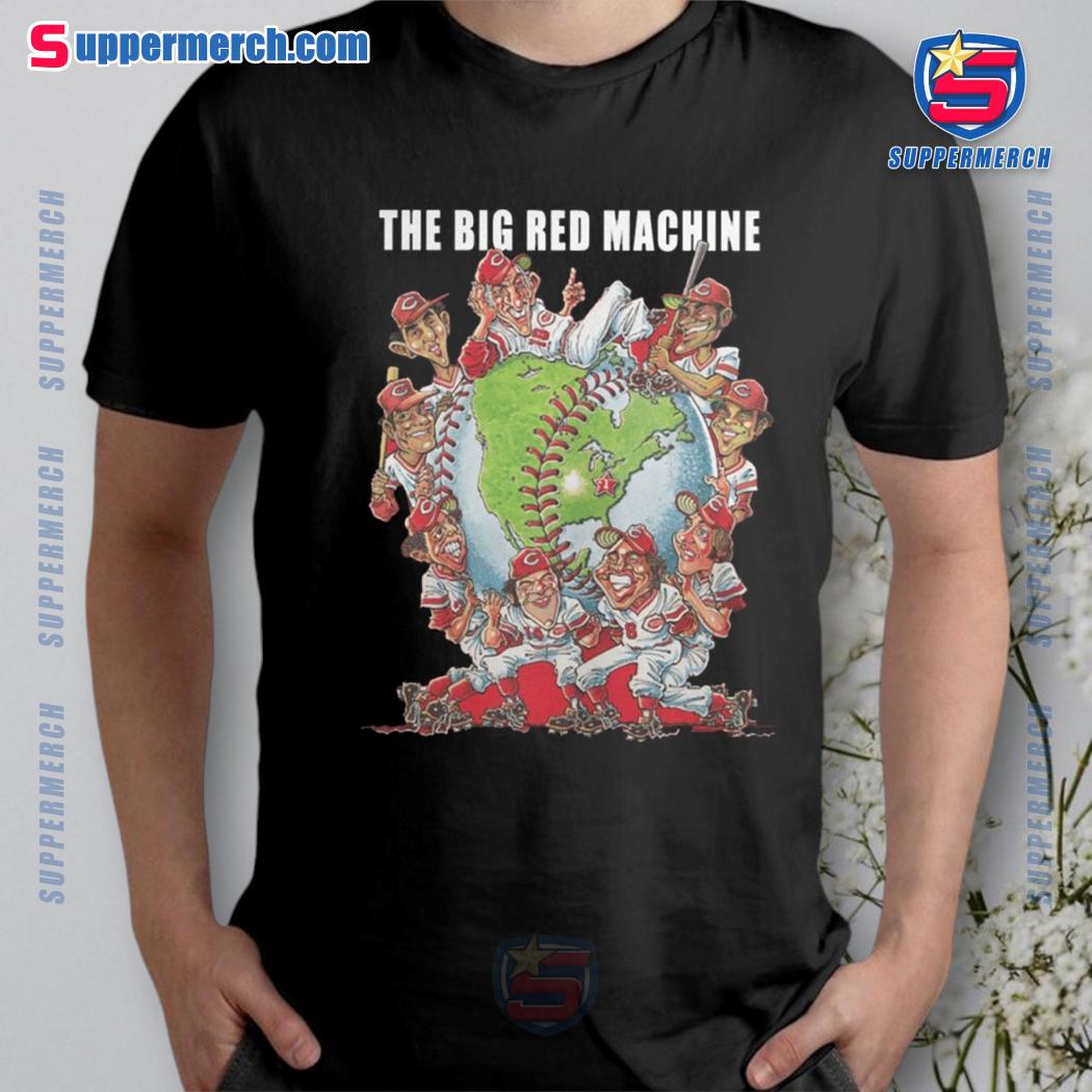 Pete Rose The Big Red Machine Cincinnati Reds 2024 Caricature Cartoon Shirt b