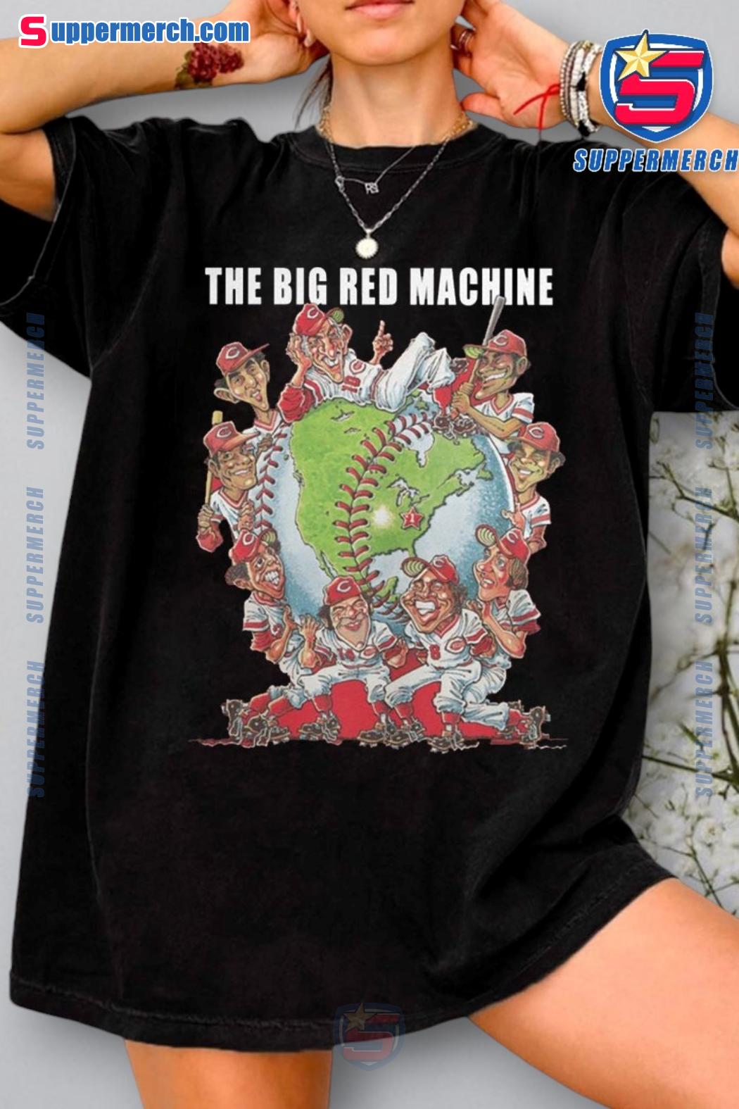 Pete Rose The Big Red Machine Cincinnati Reds 2024 Caricature Cartoon Shirt c