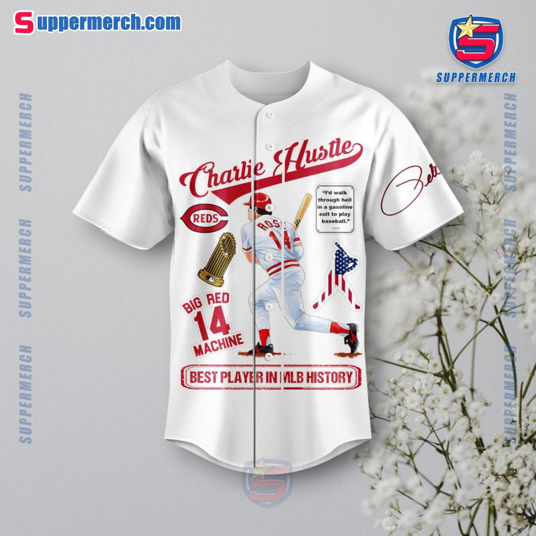 Peter Rose Charlie Hustle Best Player In MLB History Baseball Jersey a