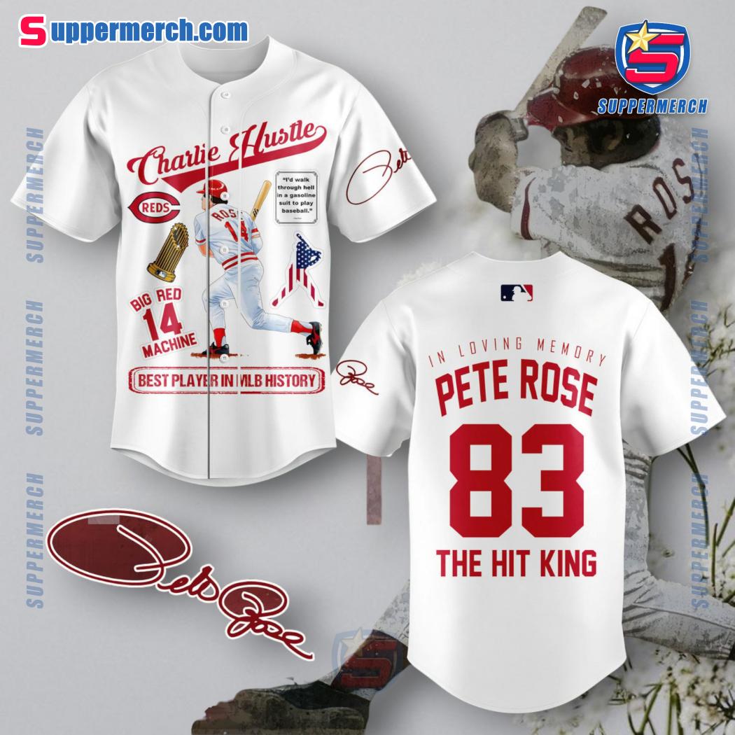 Peter Rose Charlie Hustle Best Player In MLB History Baseball Jersey