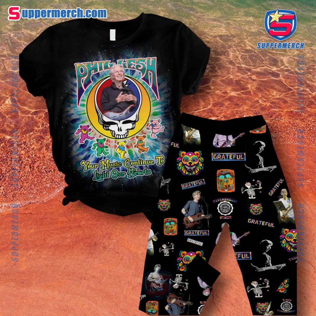 Phil Lesh Grateful Dead Your Music Continue To Light Our Hearts Pajamas Set SDdoUvq