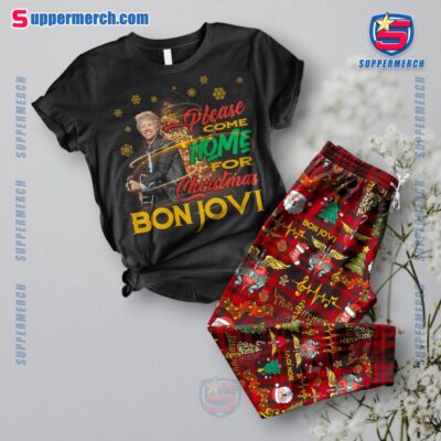 Please Come Home For Christmas Bon Jovi Pajamas Set m9gburA