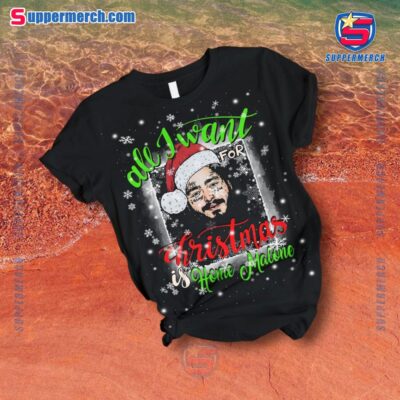 Post Malone All I Want For Christmas Is Home Malone Pajamas Set a