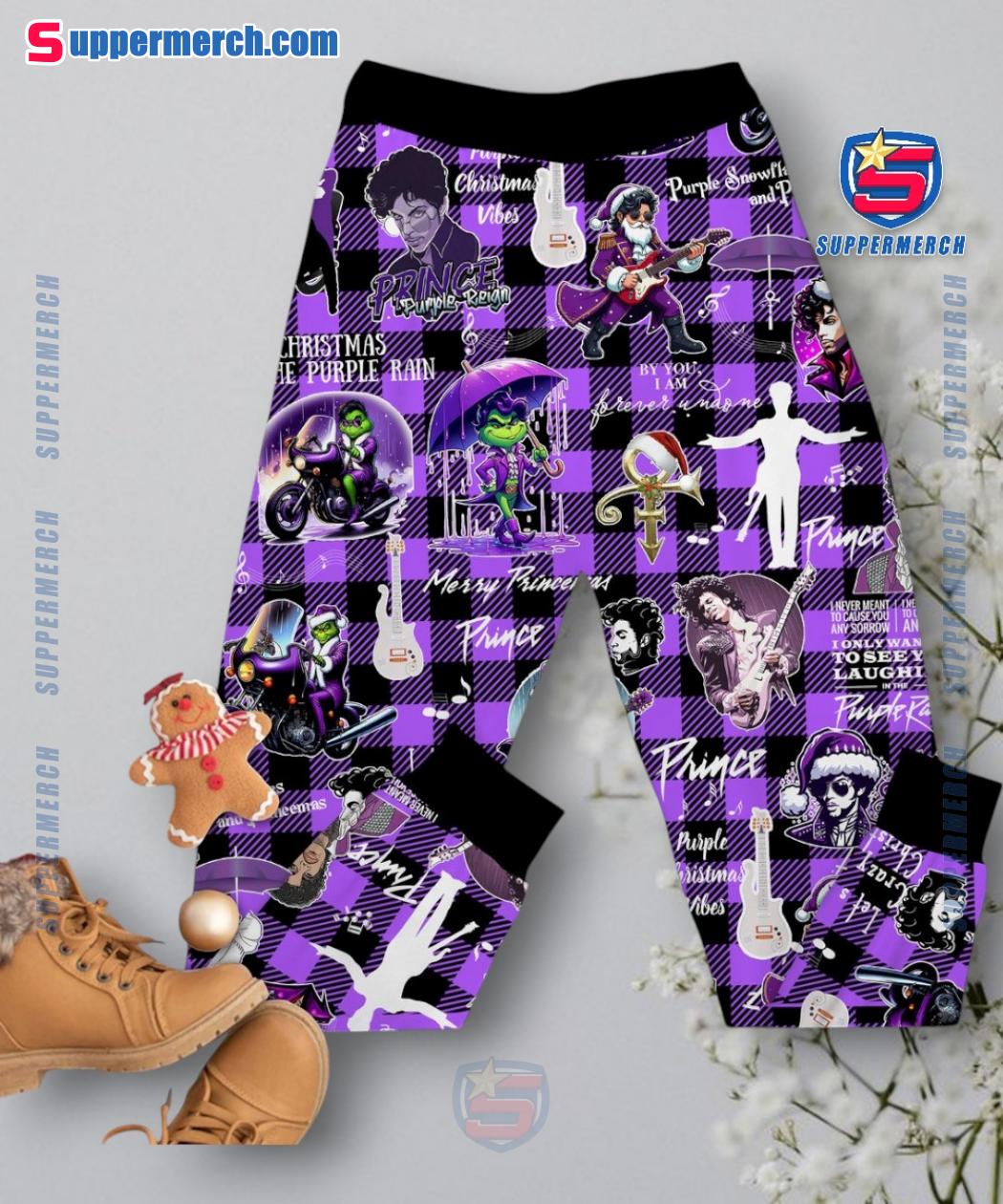 Purple Rain Merry Princemas Plaid Pajamas Set-b 8mfWRnT