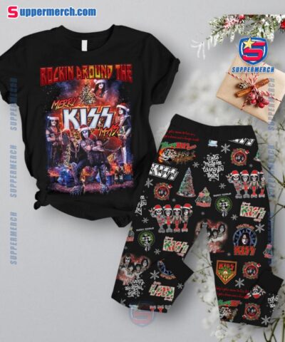 Rockin Around The Merry Kiss Mas Christmas Pajamas Set u9A34Xn