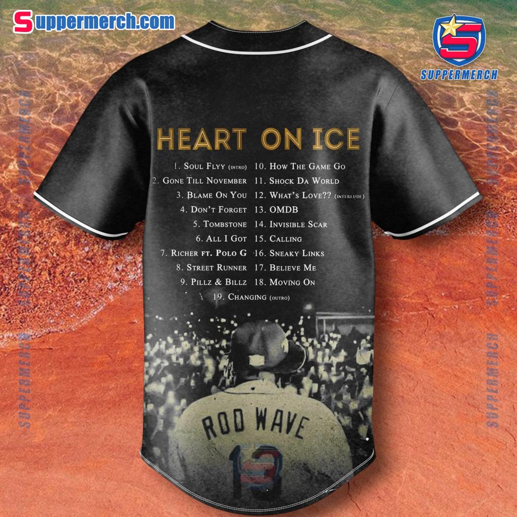 Rod Wave Last Lap Heart On Ice Baseball Jersey-b 72IZCEp