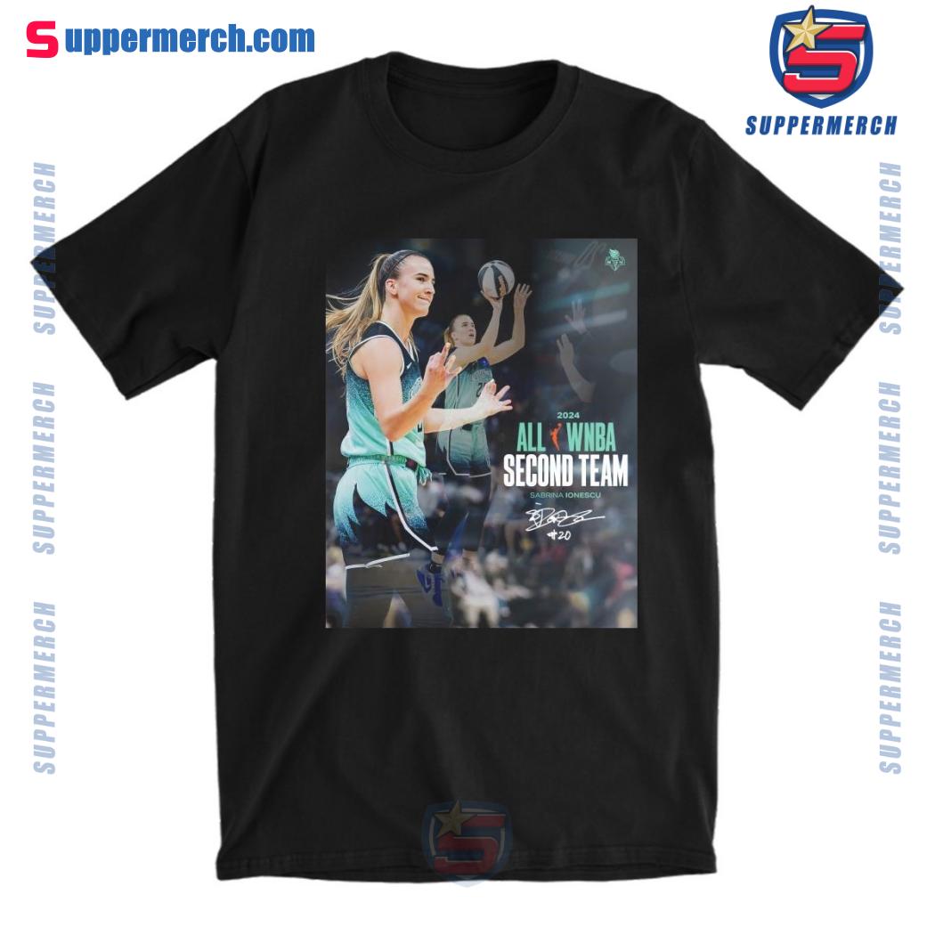 Sabrina Ionescu New York Liberty 2024 All WNBA Second Team Signature T-shirt 3oHzgA2