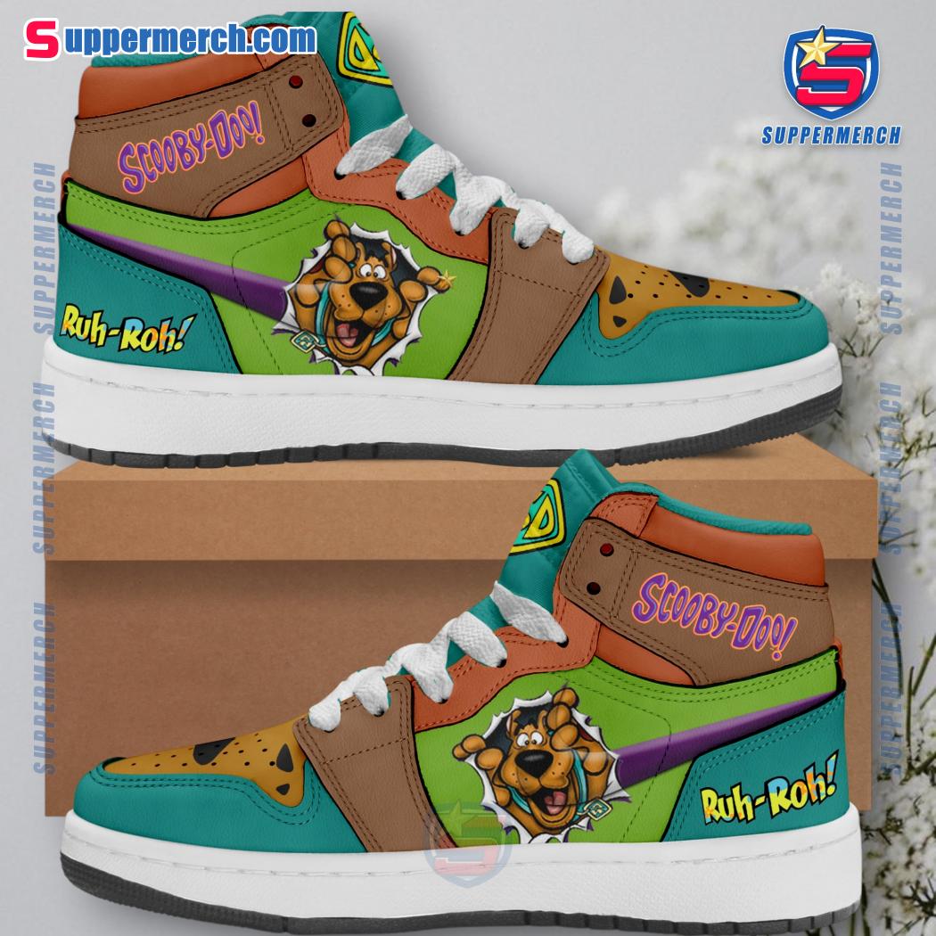 Scooby-doo Ruh-roh Torn Ripped Air Jordan High Top Shoes PTZcxAr