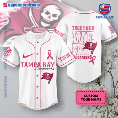 Tampa Bay Buccaneers Together We Fight Breast Cancer Personalized Baseball Jersey