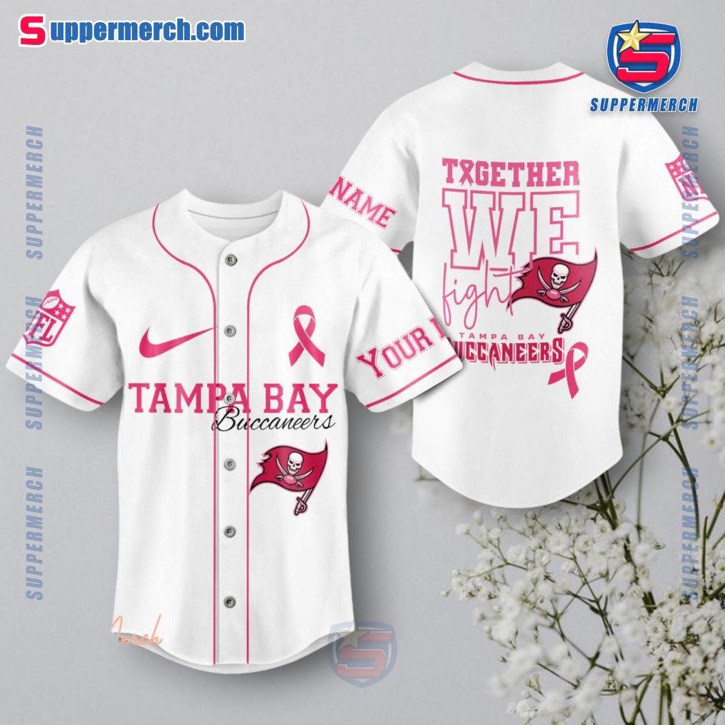 Tampa Bay Buccaneers Together We Fight Breast Cancer Personalized Baseball Jersey a