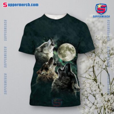 The Mountain Three Wolf Moon Big Face T-Shirt 80zdqof