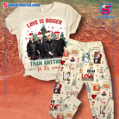 U2 Love Is Bigger Than Anything In Its Way Christmas Pajamas Set