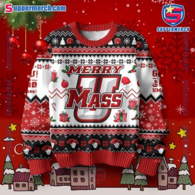 Umass Minutemen Merry Christmas Sweater-a 82oFpvd