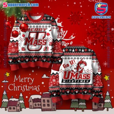 Umass Minutemen Merry Christmas Sweater EP6sOAq