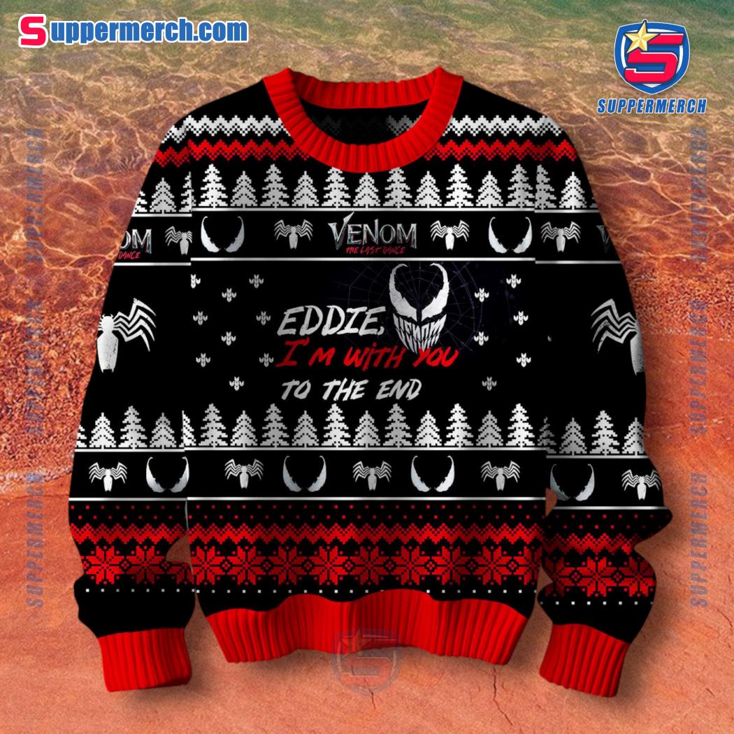 Venom The Last Dance Eddie I'm With You To The End Ugly Sweater-a jYCzQty