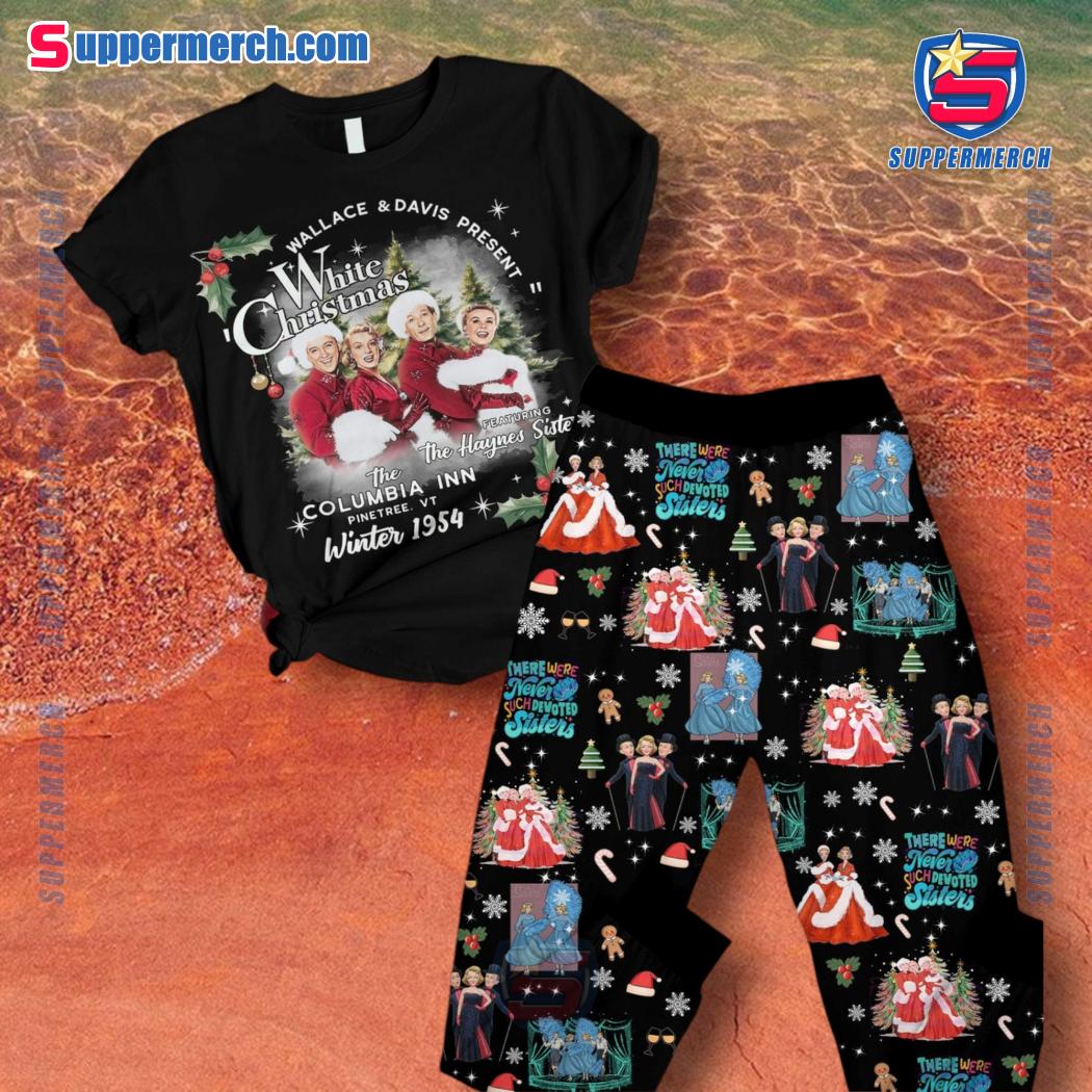 Wallace & Davis Present White Christmas Pajamas Set 6xGZtOR