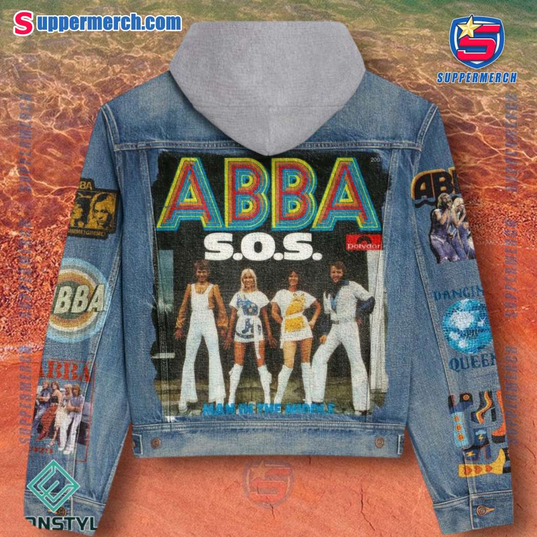 Abba Sos Man In The Middle Jean Hoodie Jacket