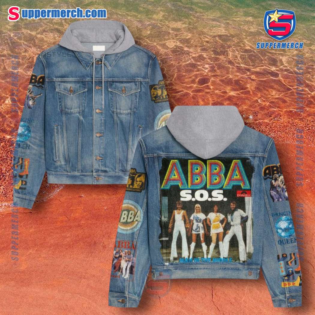 Abba Sos Man In The Middle Jean Hoodie Jacket