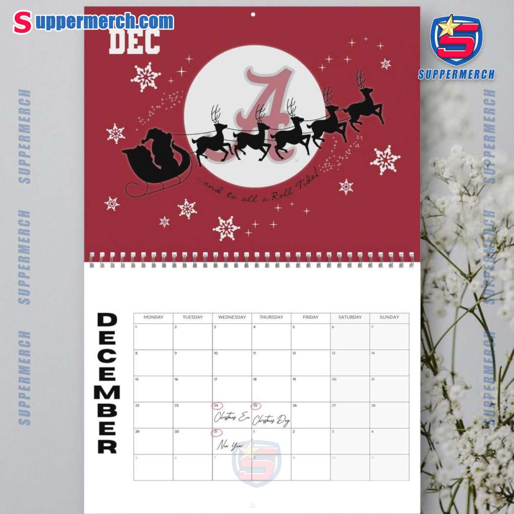 Alabama Crimson Tide Wall Hanging Calendar 2025-b chLvl3N