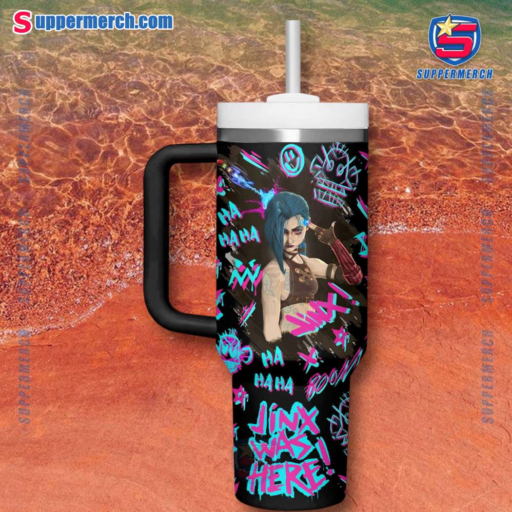 Arcane League Of Legends Jinx Was Here Personalized 40oz Tumbler With Handle-a x8LVqoM