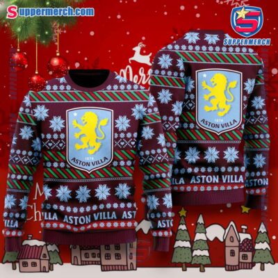 Aston Villa Football Club Logo Noel Ugly Sweater On2jM4C