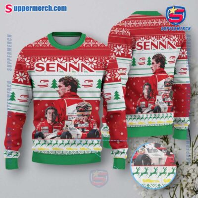 Ayrton Senna Racing Driver Ugly Christmas Sweater uA7B4sY