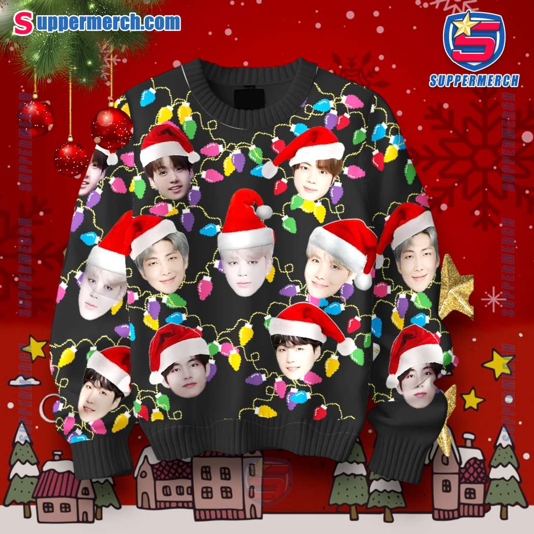 BTS Members Faces Christmas Sweater 1QphUJT