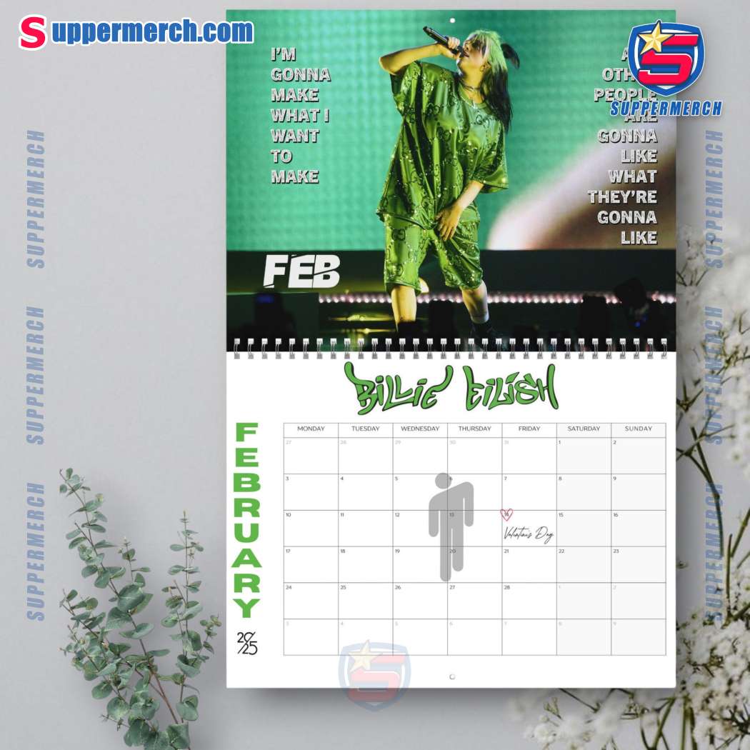 Billie Eilish Wall Hanging Calendar 2025-x E0Fnf3y