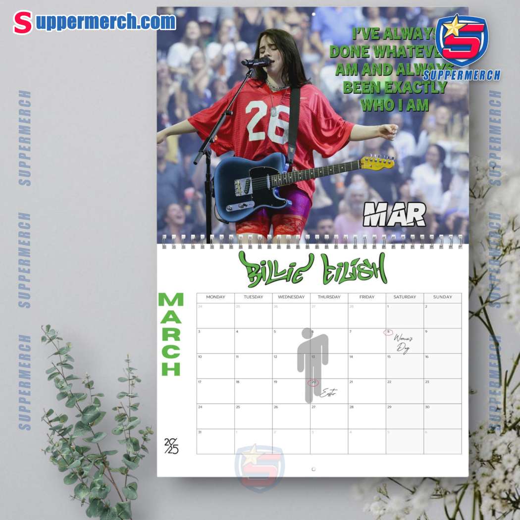 Billie Eilish Wall Hanging Calendar 2025-y 60AtEoe