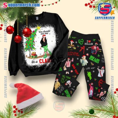 Billie Eilish You Should See Me In A Claus Christmas Pajamas Set dyGtLgq