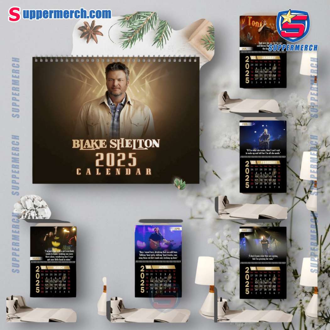 Blake Shelton Music Wall Hanging Calendar 2025 Uicd4nA